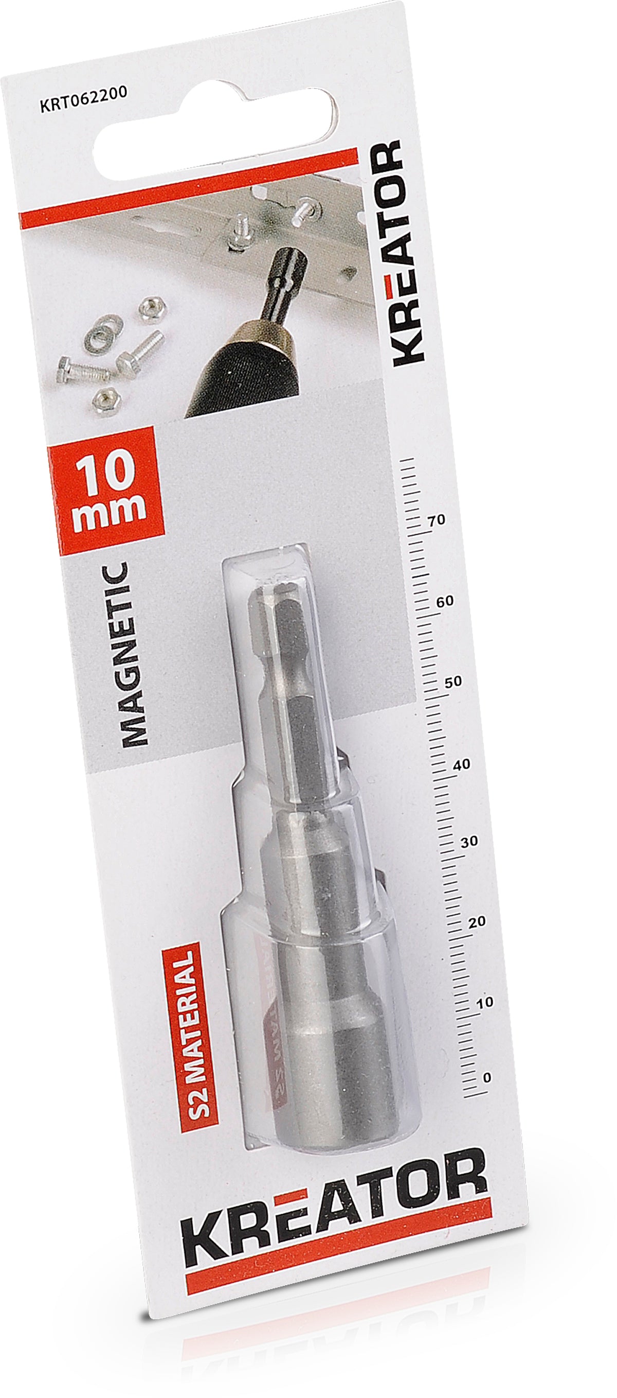 Magnettop 10 mm - længde 70 mm