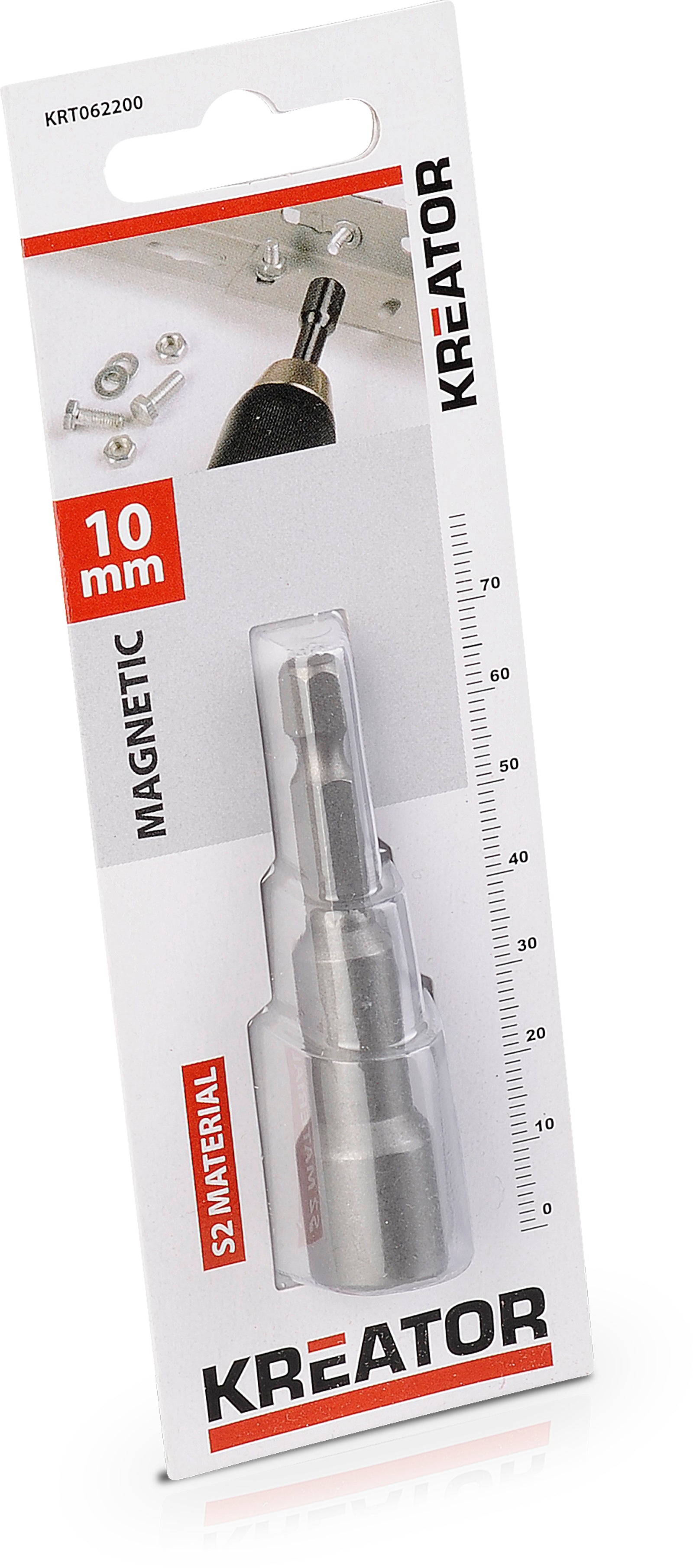 Magnettop 10 mm - længde 70 mm