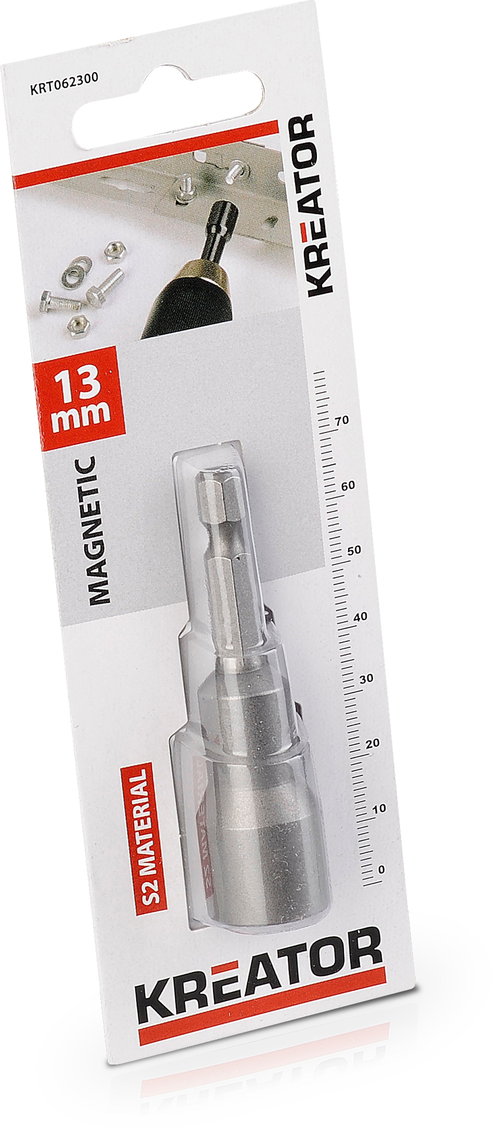 Magnettop 13 mm - længde 70 mm