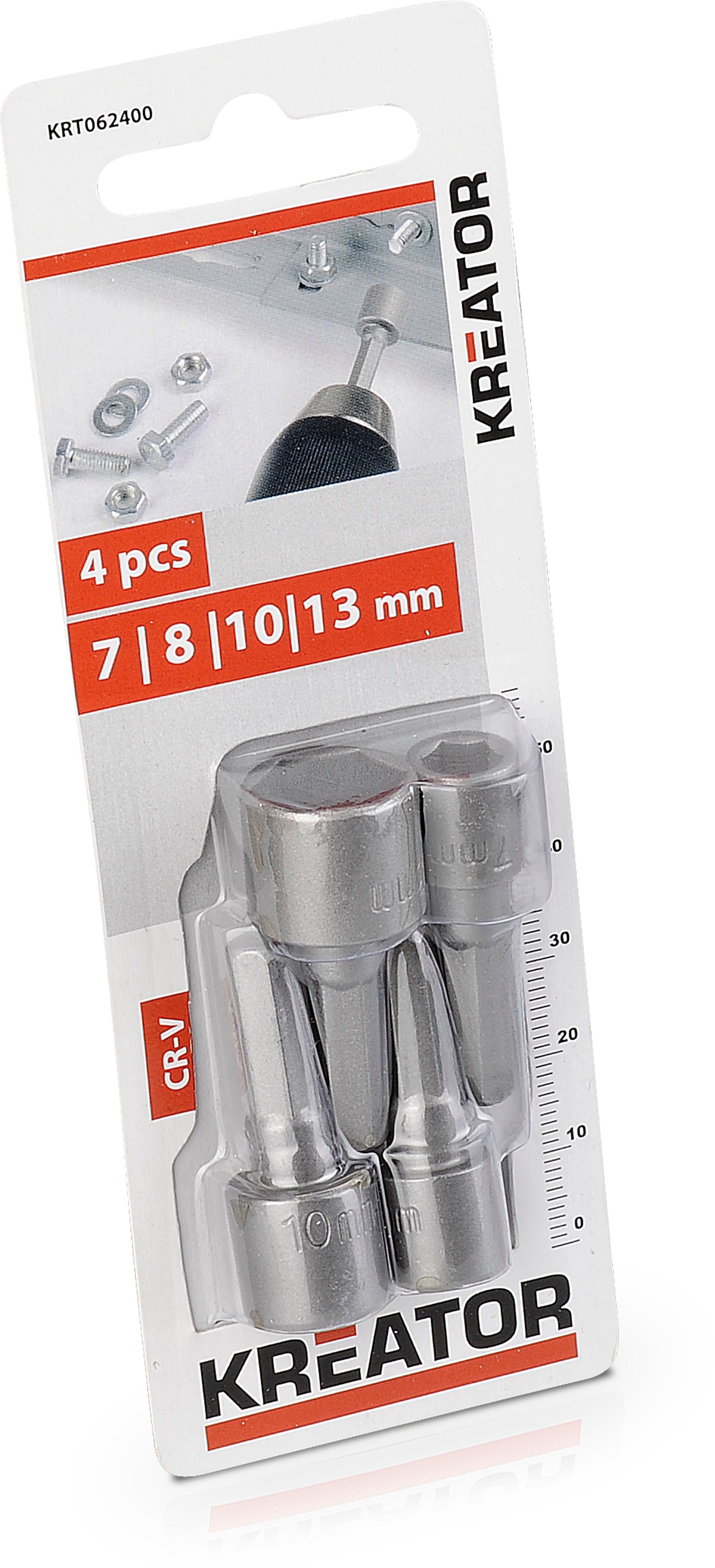 Magnettoppesæt 7,8,10,13 mm