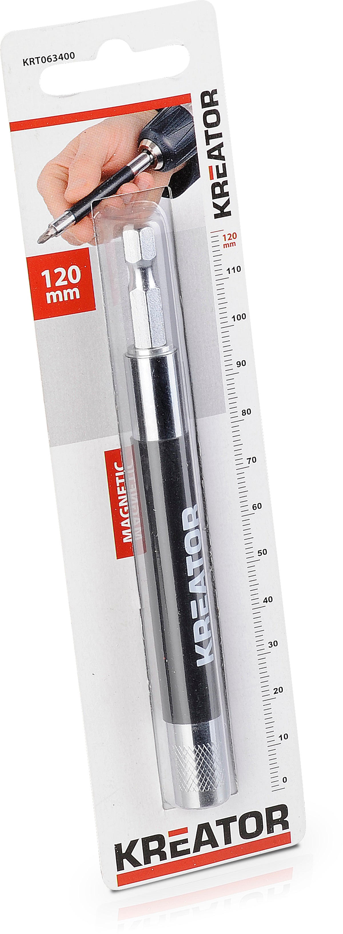 Lang bitsholder 1/4'' - længde 120 mm
