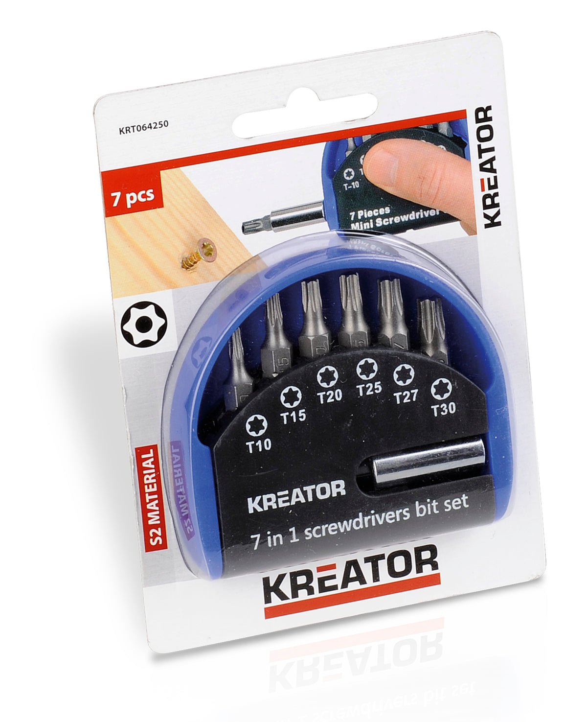 Bitssæt torx 7 dele - med bitsholder