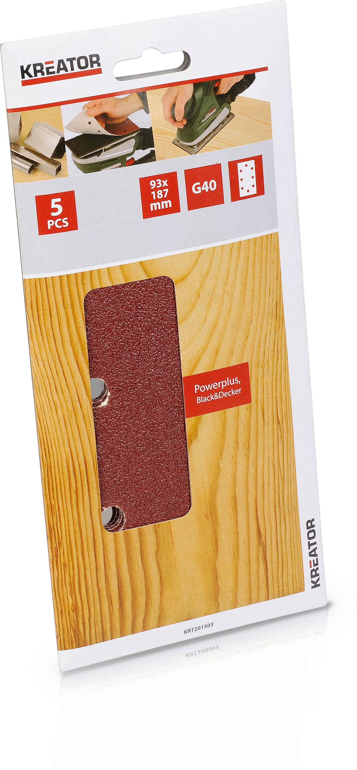 Slibepapir 93 x185 mm K40 5 stk velcro