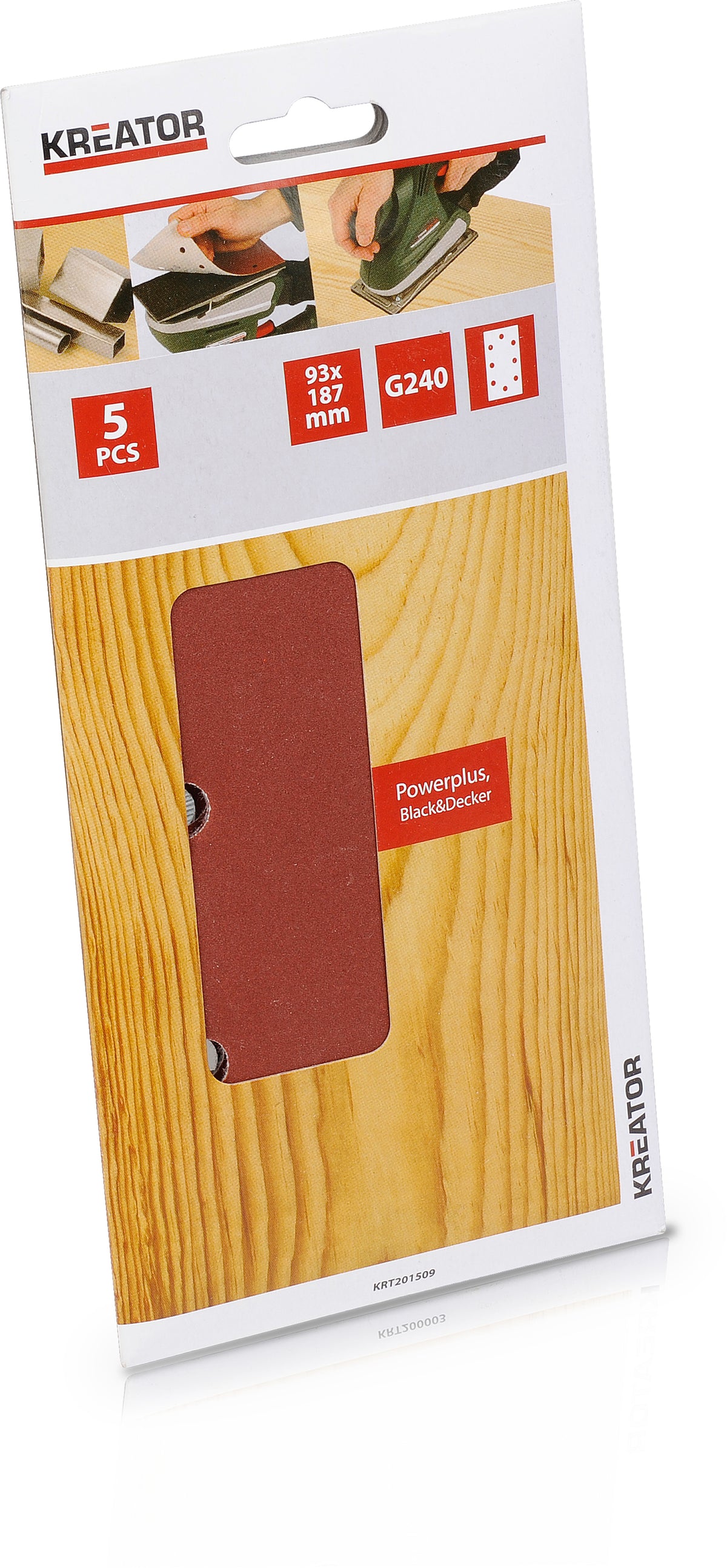 Slibepapir 93 x185 mm K240 5 stk velcro