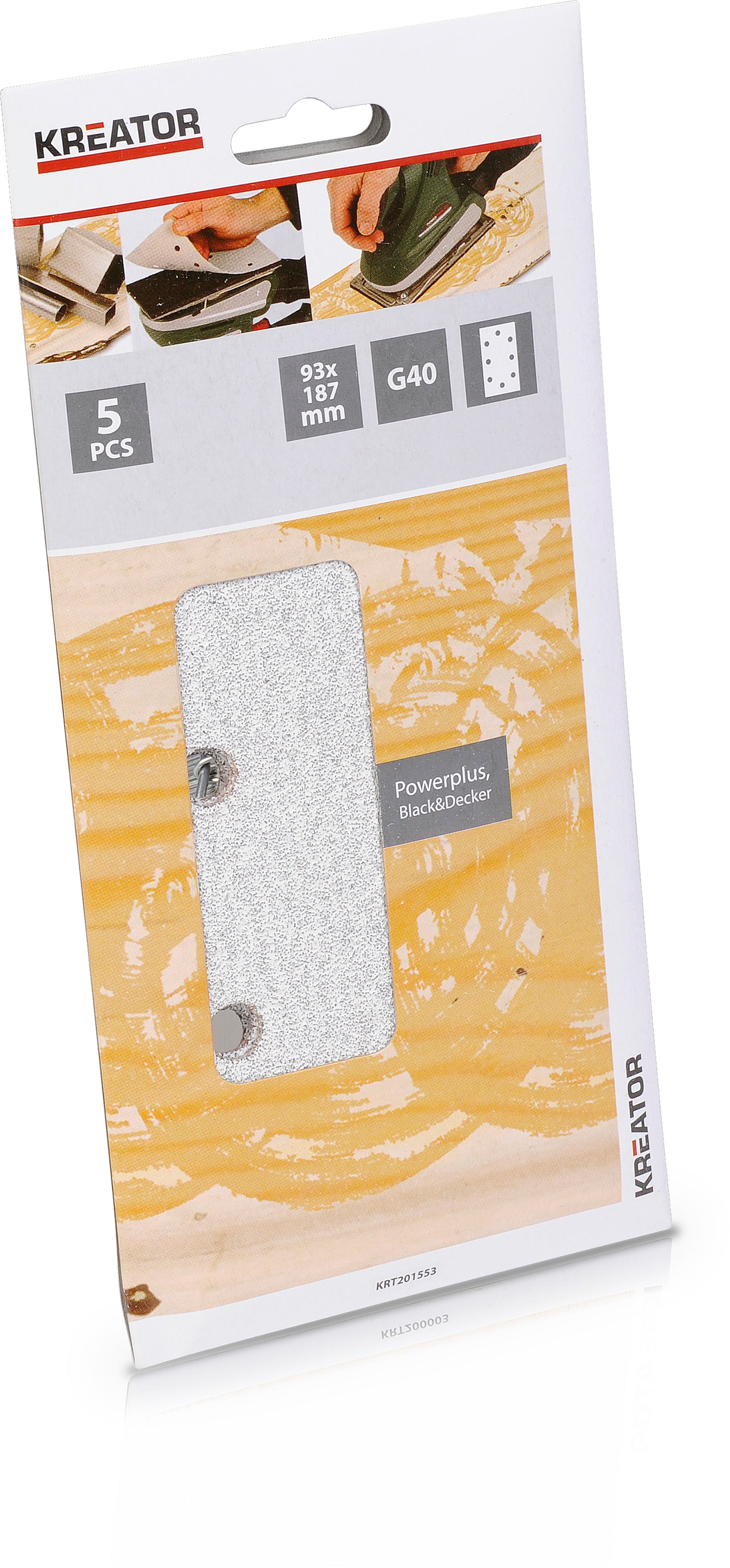 Slibepapir 93 x185 mm K40 5 stk PAINT