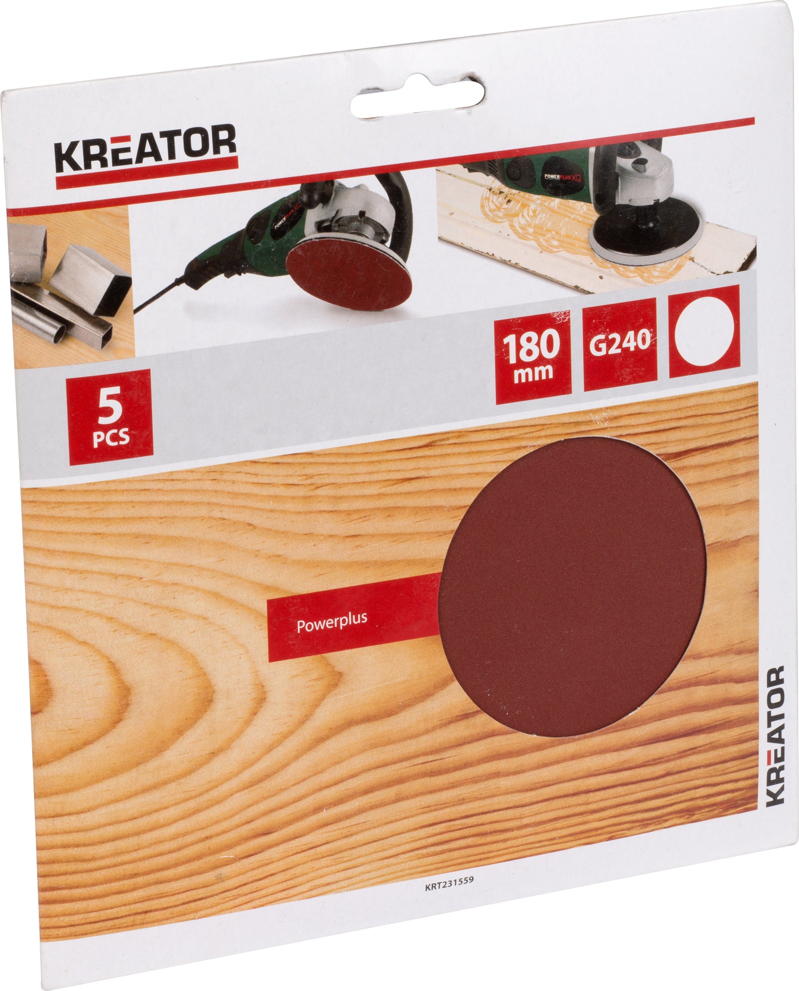 Slibepapir Ø 180 mm K240 til vinkelslibere og polermaskiner – 5 stk.