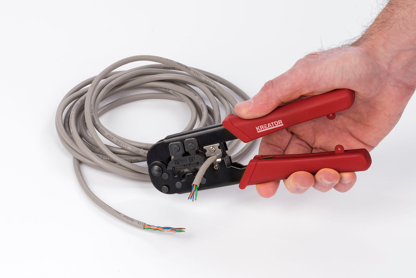 Krympetang til netværksstik RJ11, RJ12 og RJ45