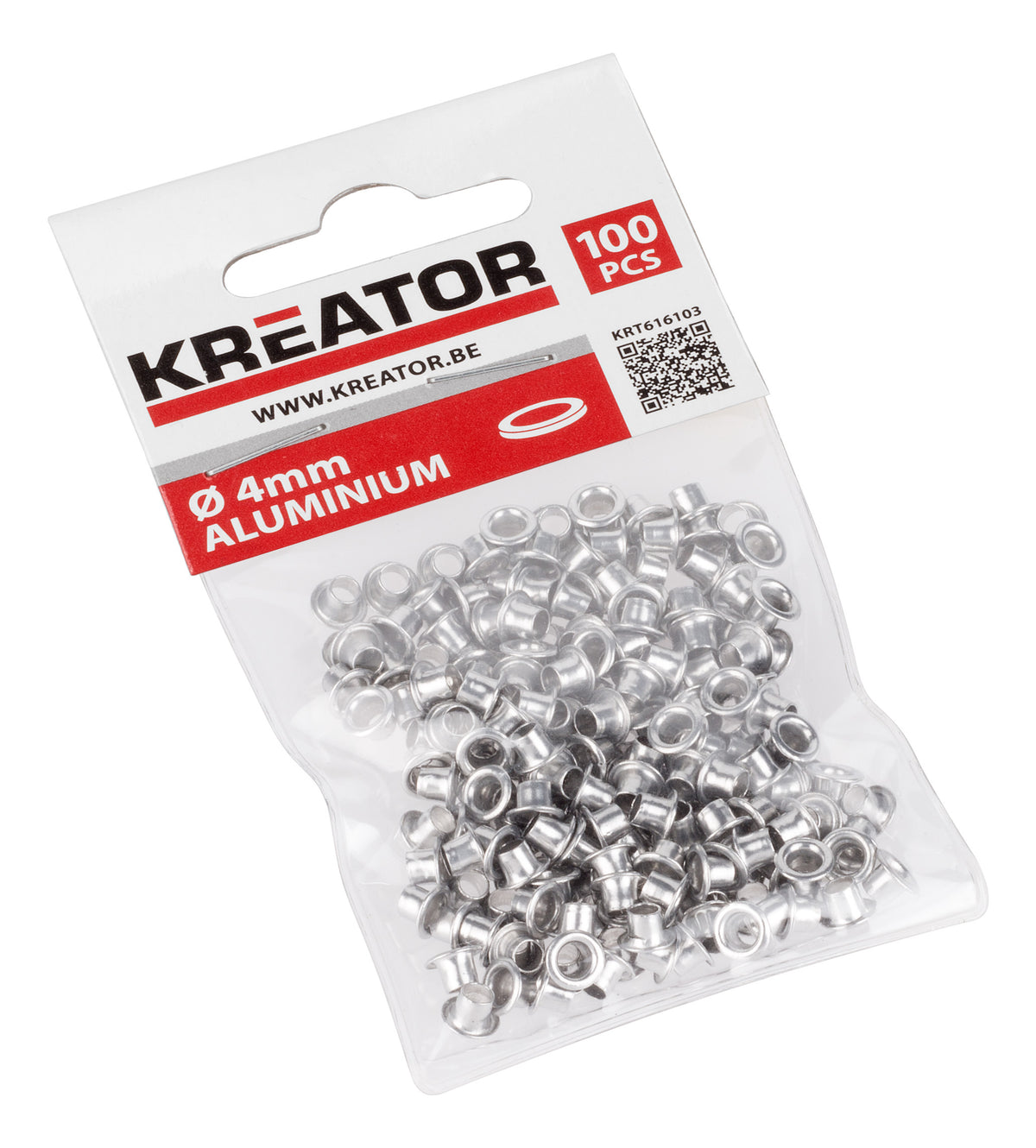 Øjer i aluminium Ø 4 mm – 100 stk.
