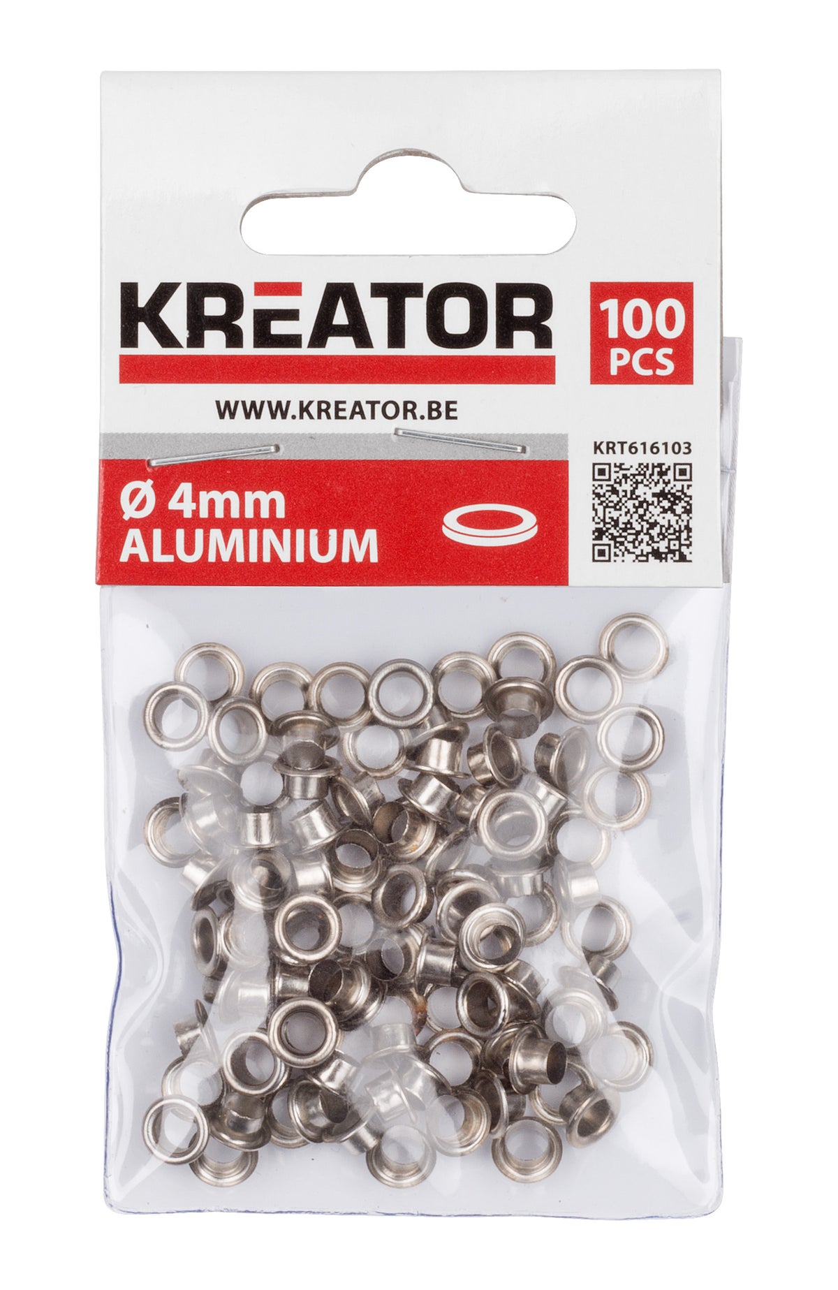 Øjer i aluminium Ø 4 mm – 100 stk.