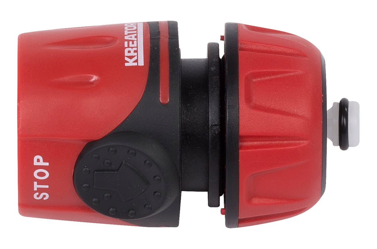 Slangekobling 1/2" med stop og soft grip