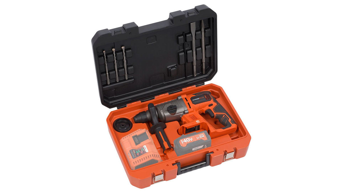 Borehammer 40 Volt med 5 dele (Uden batteri)