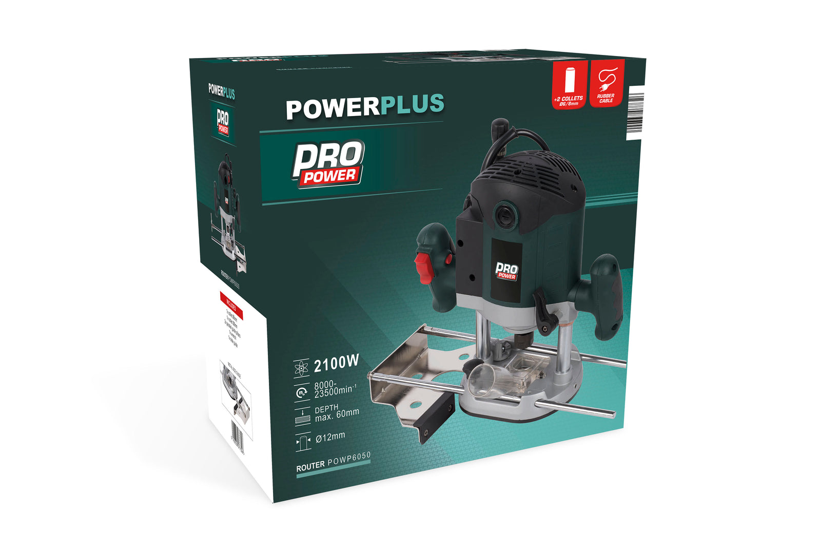 Overfræser 2100 Watt - med 3 opkoblinger