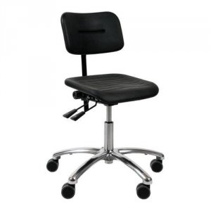 Dynamo arbejdsstol med sæde/ryg i pu-skum, hjul og indstilling af sæde- og ryg (420-550 mm) Diesella