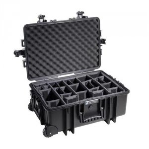 Se OUTDOOR kuffert i sort med polstret skillevæg 535x360x225 mm Volume 42,8 L Model: 6700/B/RPD hos Toolworld.dk