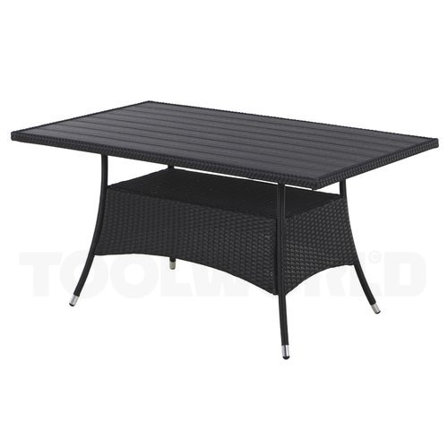 Outfit havebord m/rattan flet 150cm sort Havebord flet